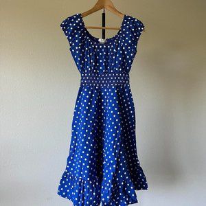 Women's Blue Polka Dot Dress, size 4